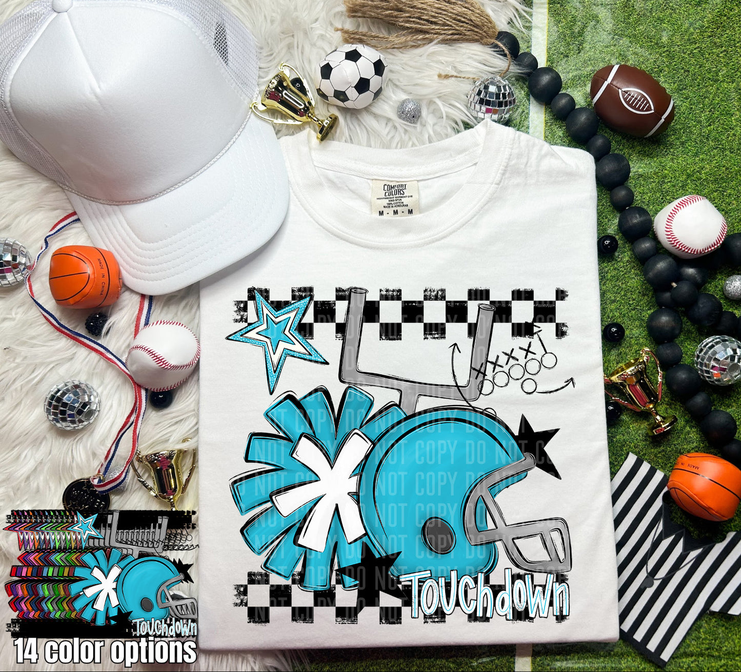 Custom Football Helmet + Pom Mascots - Digital Download 300DPI PNG FILE
