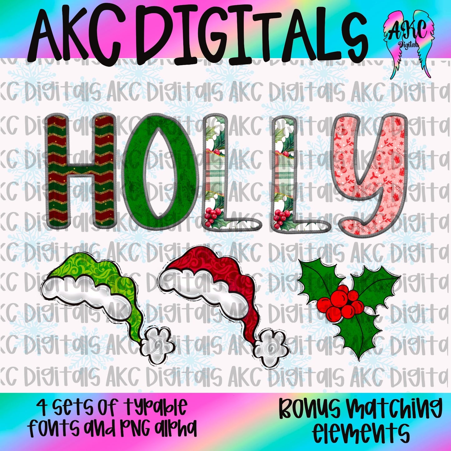 Christmas Alpha Collab w/ AKC Digitals - Digital download 300DPI PNG FILE