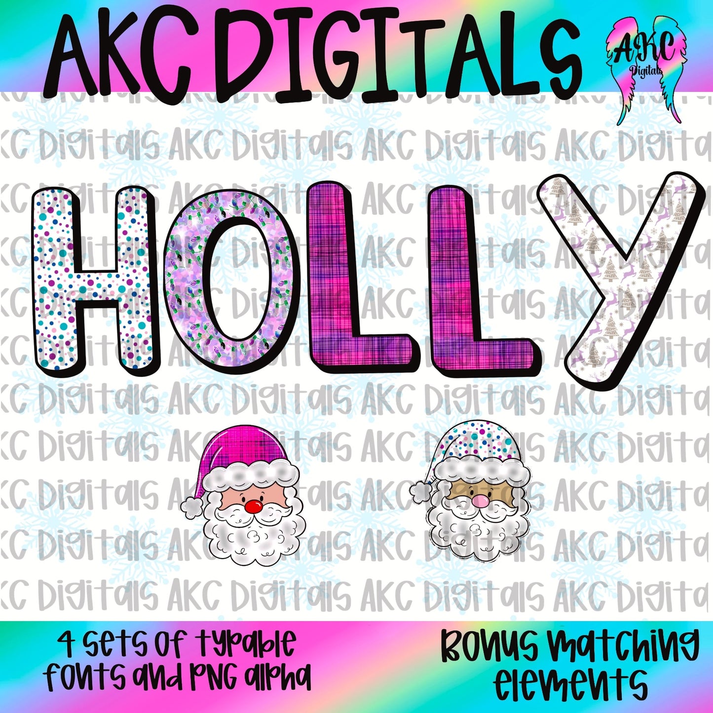 Christmas Alpha Collab w/ AKC Digitals - Digital download 300DPI PNG FILE