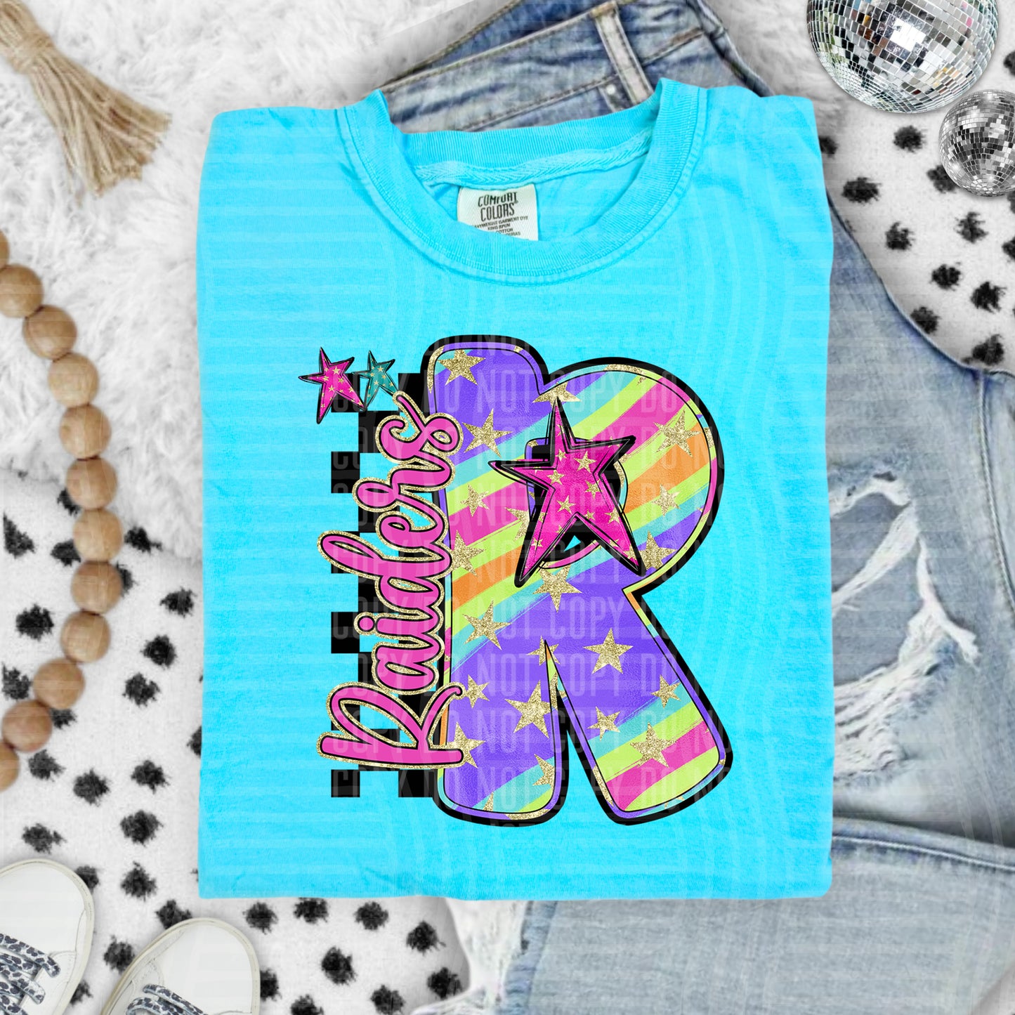 Rainbow Swirl Initial -Dropdown + Custom option - Digital Download 300DPI PNG FILE