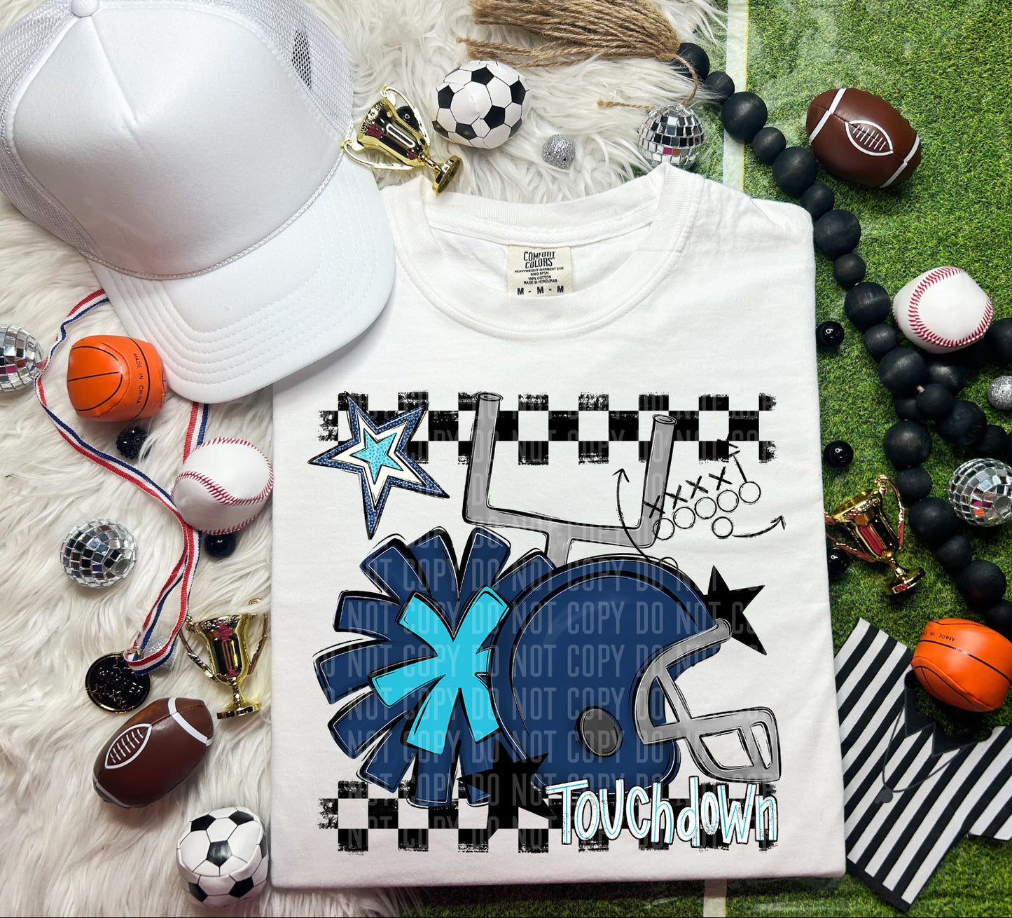 Custom Football Helmet + Pom Mascots - Digital Download 300DPI PNG FILE