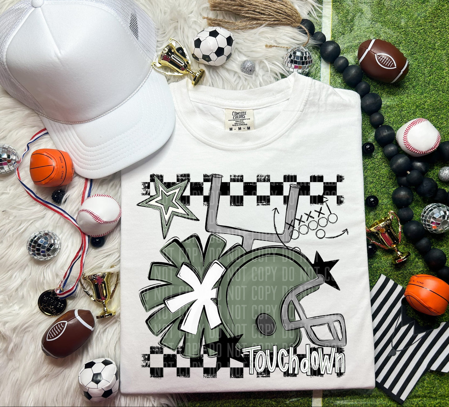 Custom Football Helmet + Pom Mascots - Digital Download 300DPI PNG FILE