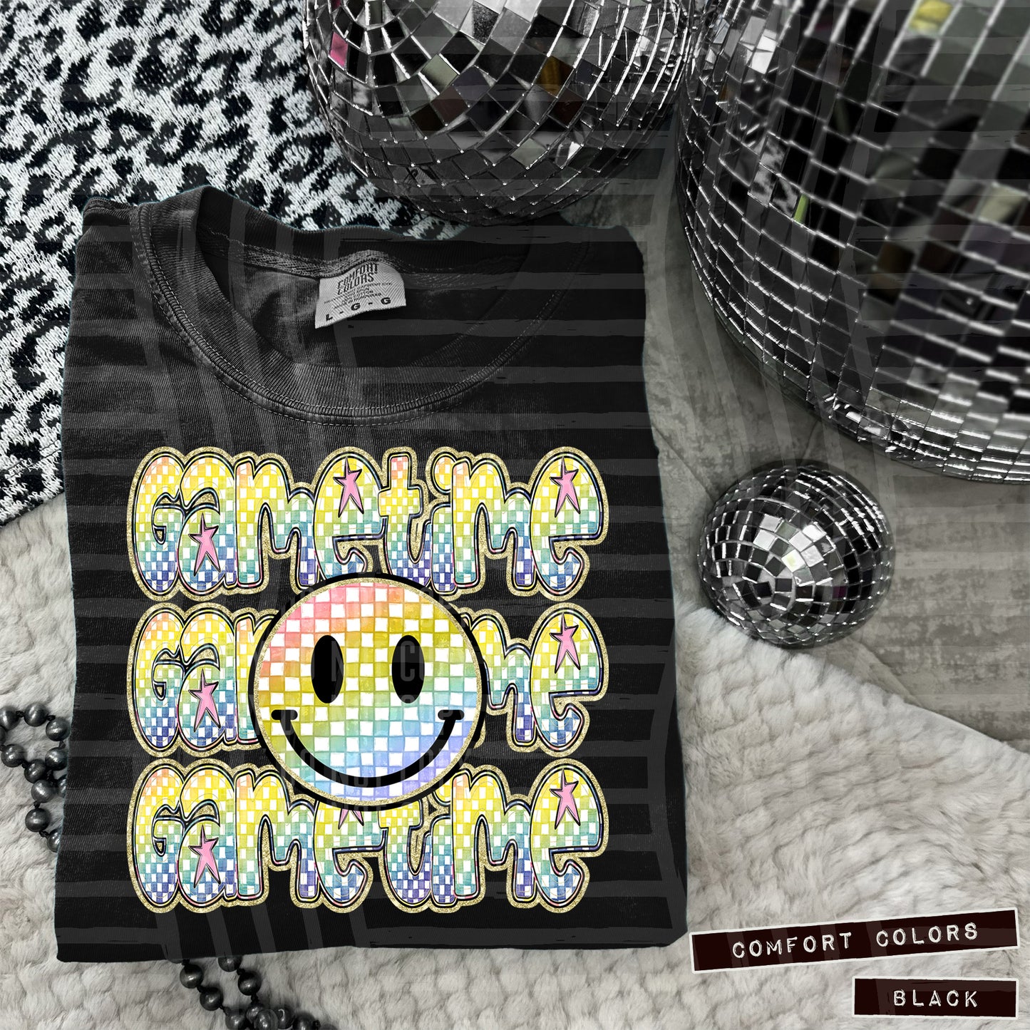 Rainbow Checker Happy Triple Stacked - Digital Download 300DPI PNG FILE