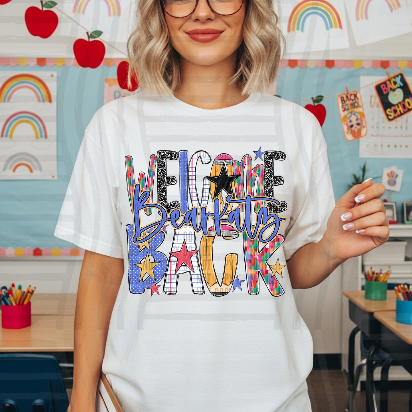 WELCOME BACK MASCOTS- Dropdown + Custom option - Digital Download 300DPI PNG FILE