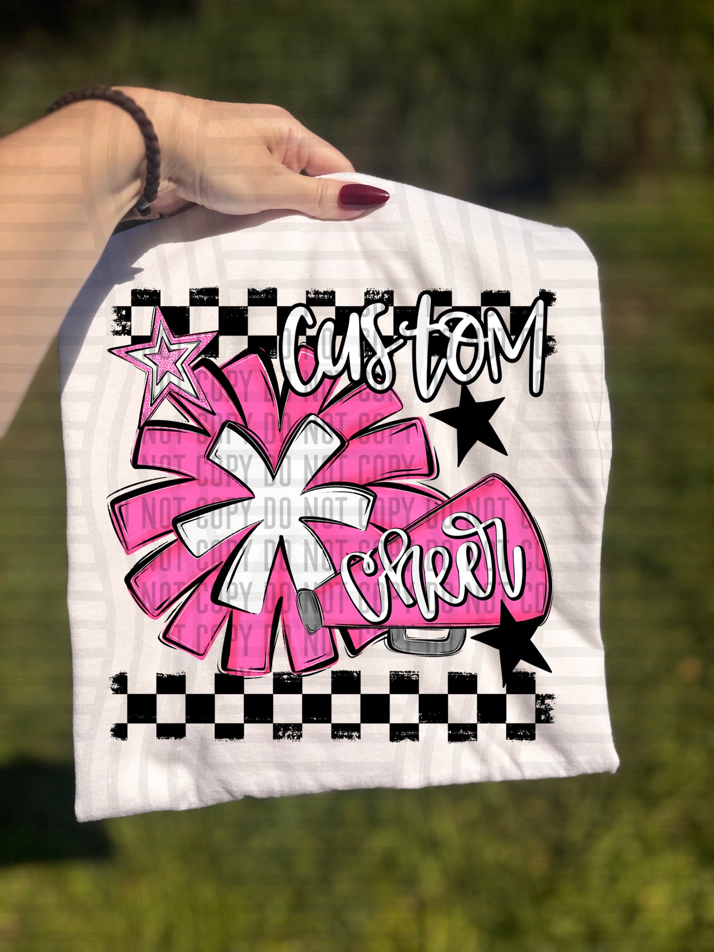 CUSTOM - Cheer - pom/megaphone Collage - Color Dropdown Digital Download 300DPI PNG FILE