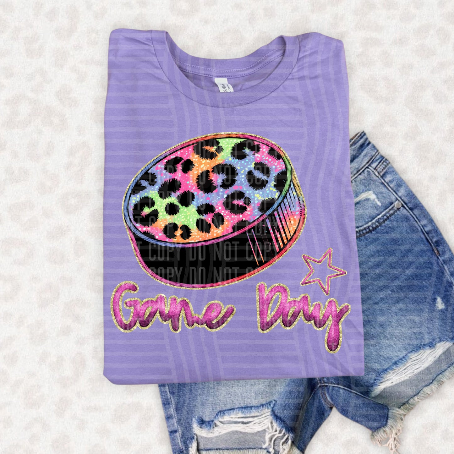 Rainbow FAUX EMBROIDERY GAMEDAY - PICK YOUR SPORT - Digital download 300DPI PNG FILE