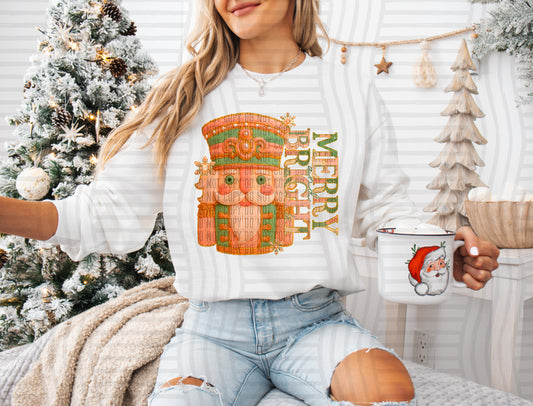 FAUX YARN MERRY & BRIGHT - 300DPI PNG FILE