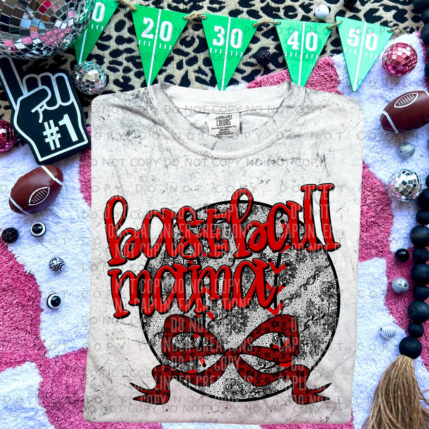 Faux Lace sports ball Mama - DROPDOWN choose sports ball and bow or no bow - Digital Download 300DPI PNG FILE