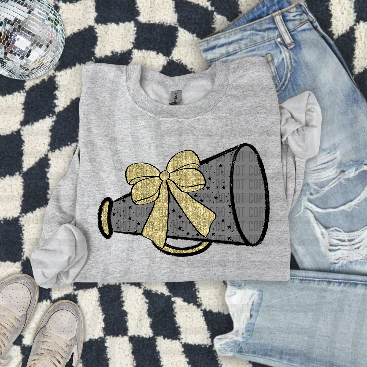 Megaphone w/gold accents - Choose your color - Digital Download 300DPI PNG FILE