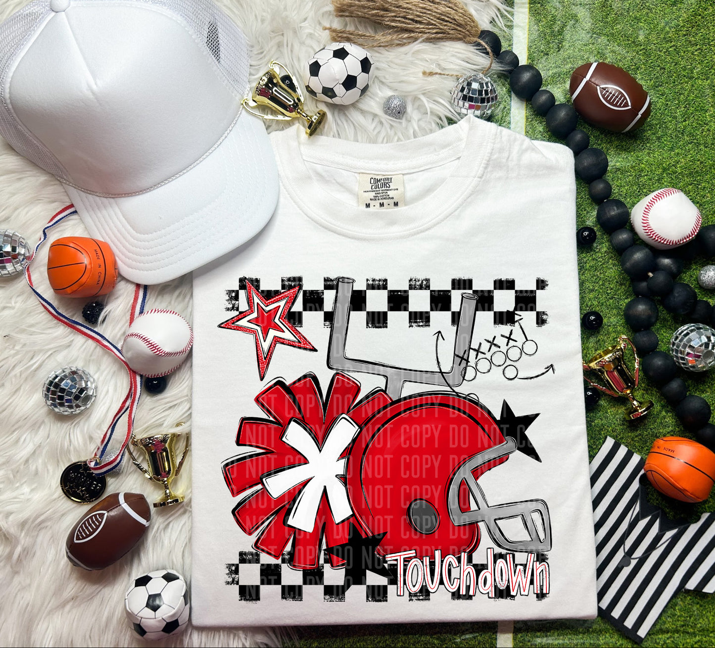 Custom Football Helmet + Pom Mascots - Digital Download 300DPI PNG FILE