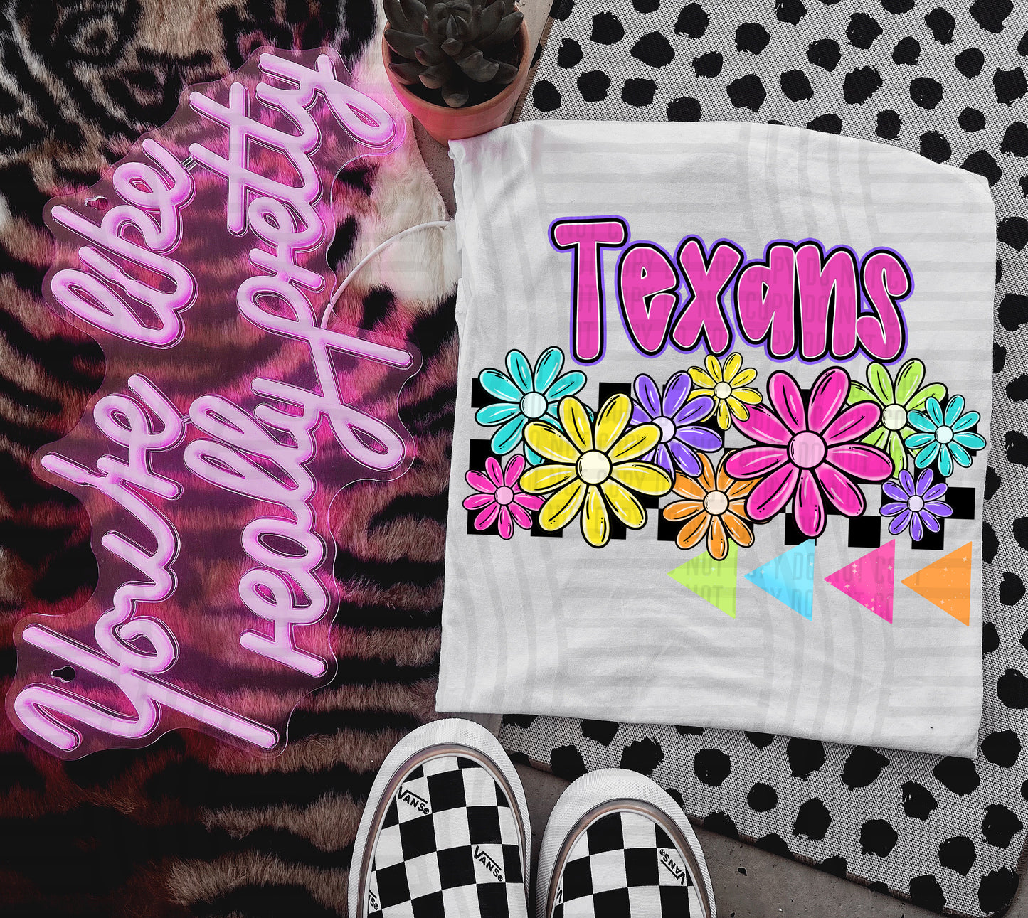 Bright Preppy Floral -Dropdown + CUSTOM - Digital Download 300DPI PNG FILE