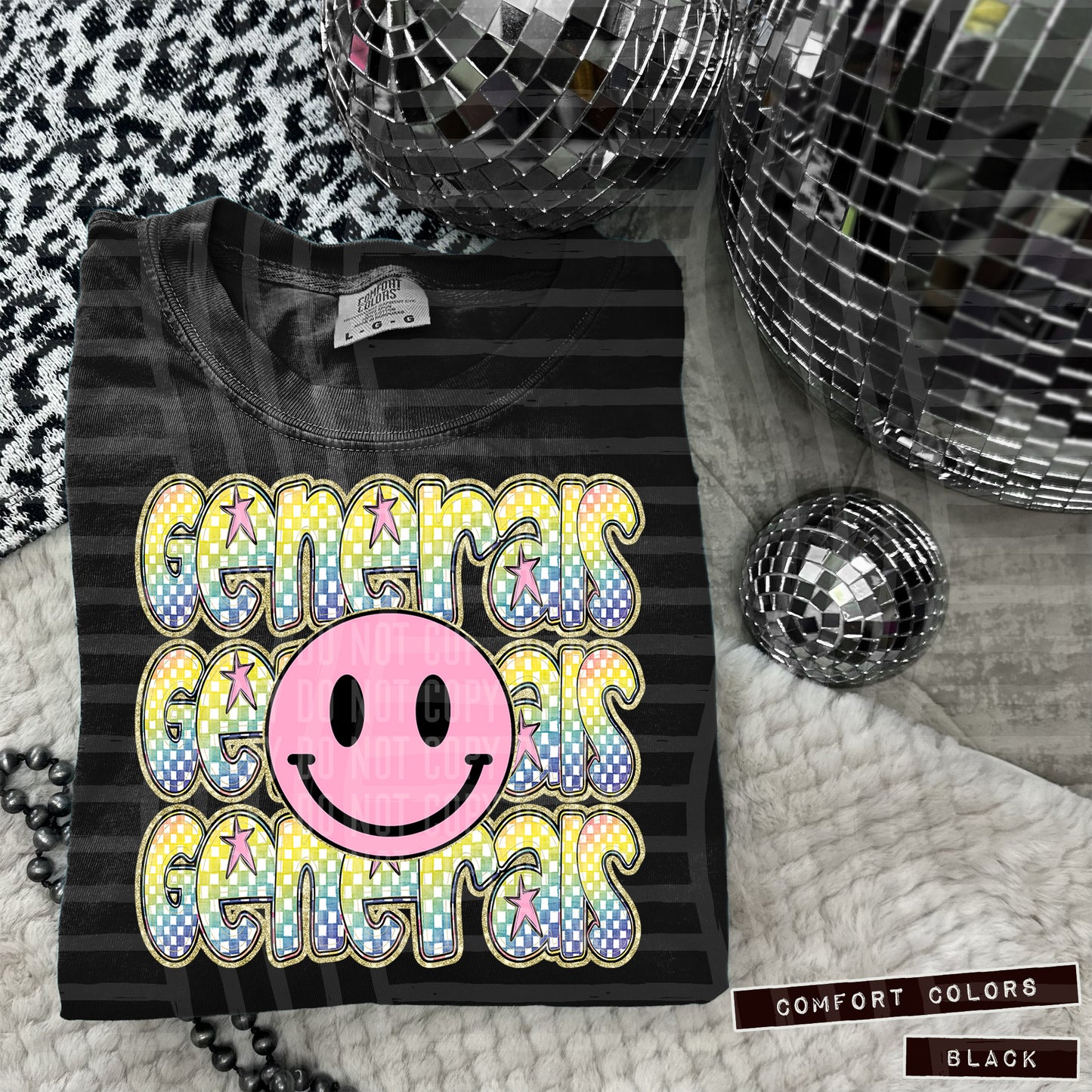 Rainbow Checker Pink Happy Triple Stacked - Digital Download 300DPI PNG FILE