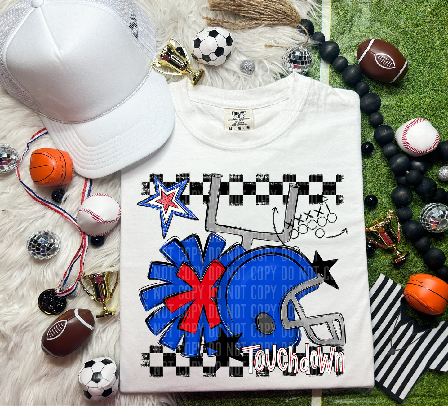 Custom Football Helmet + Pom Mascots - Digital Download 300DPI PNG FILE