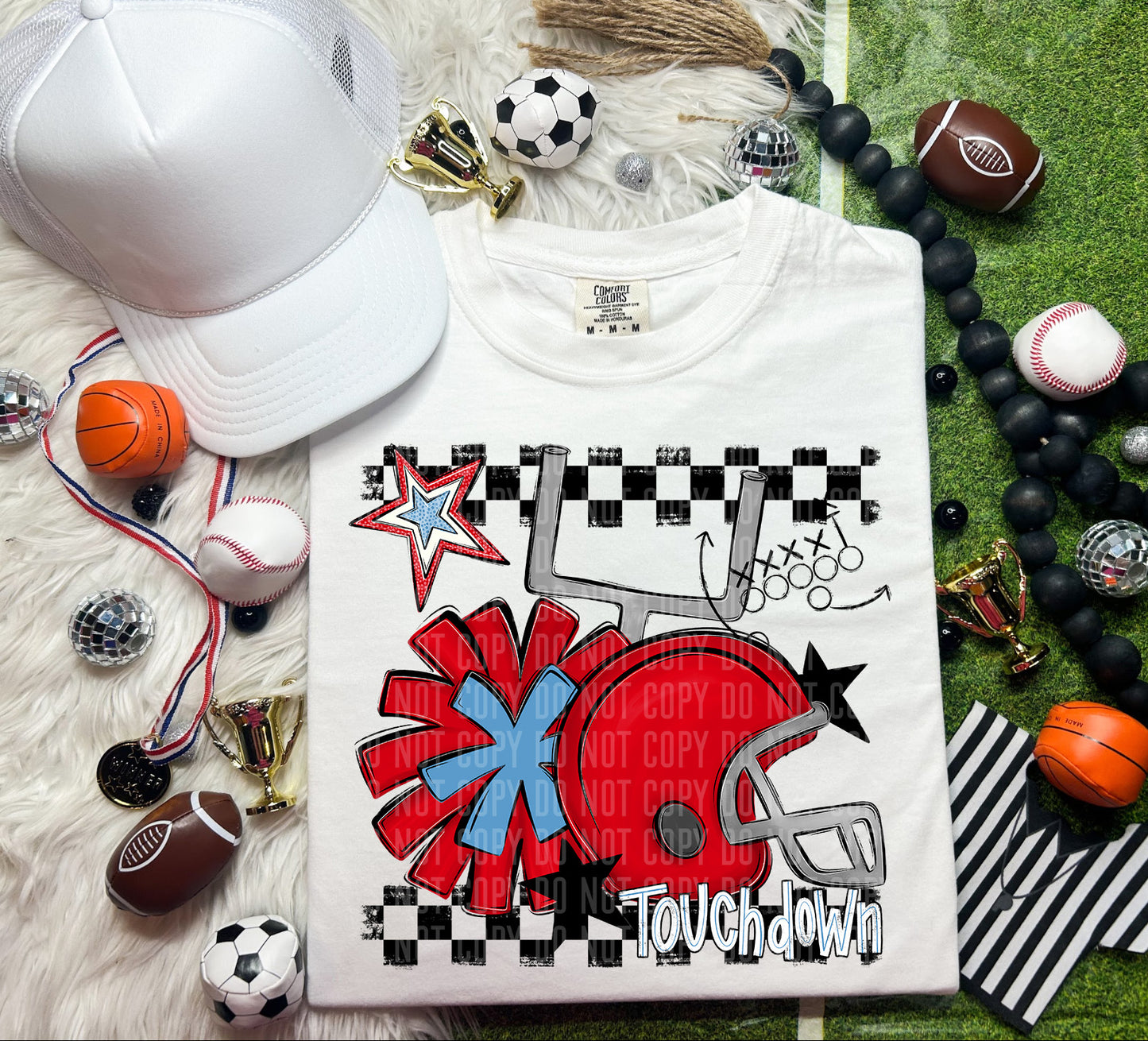 Custom Football Helmet + Pom Mascots - Digital Download 300DPI PNG FILE
