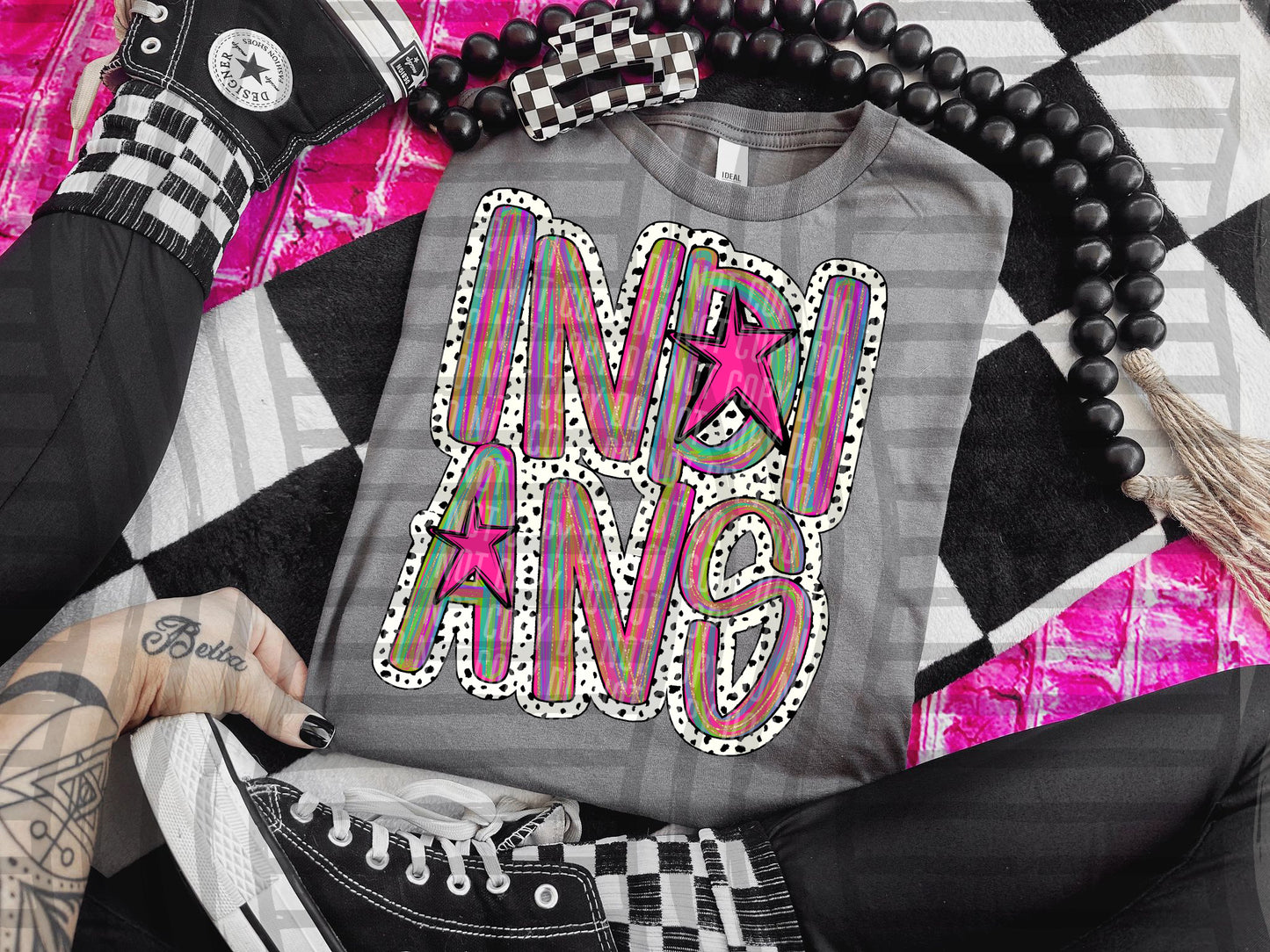 Pink Brushstrokes Dots - Dropdown + CUSTOM- Digital Download 300DPI PNG FILE