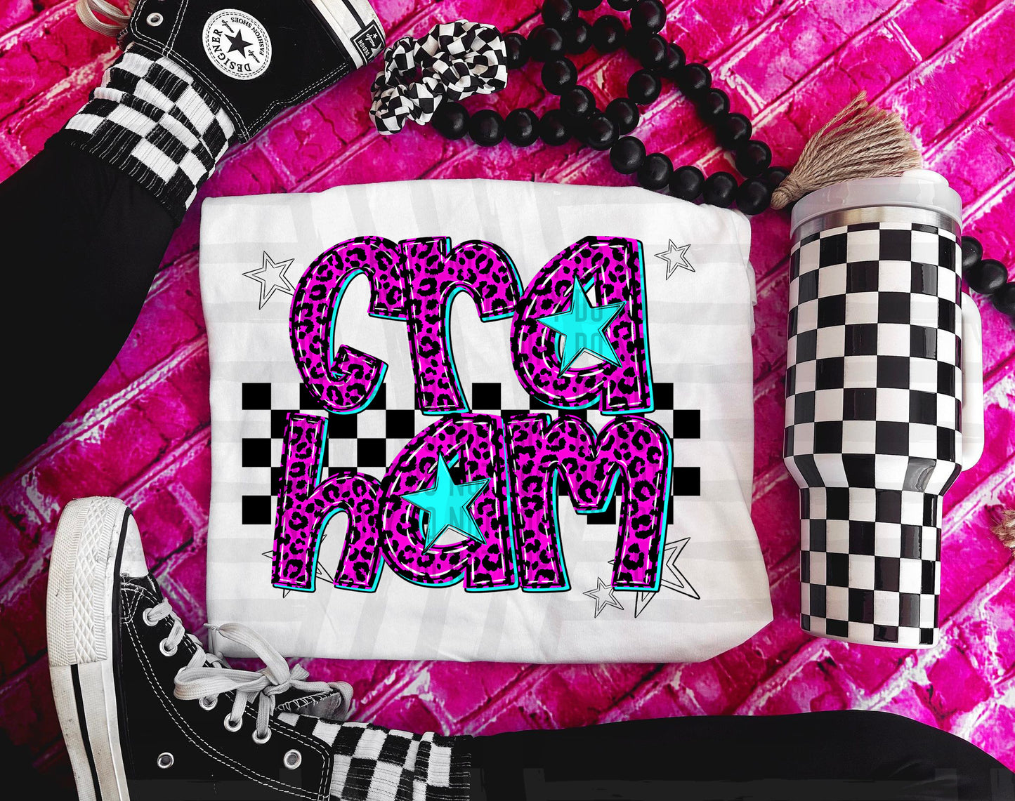 Pink checks - Dropdown + CUSTOM - Digital Download 300DPI PNG FILE