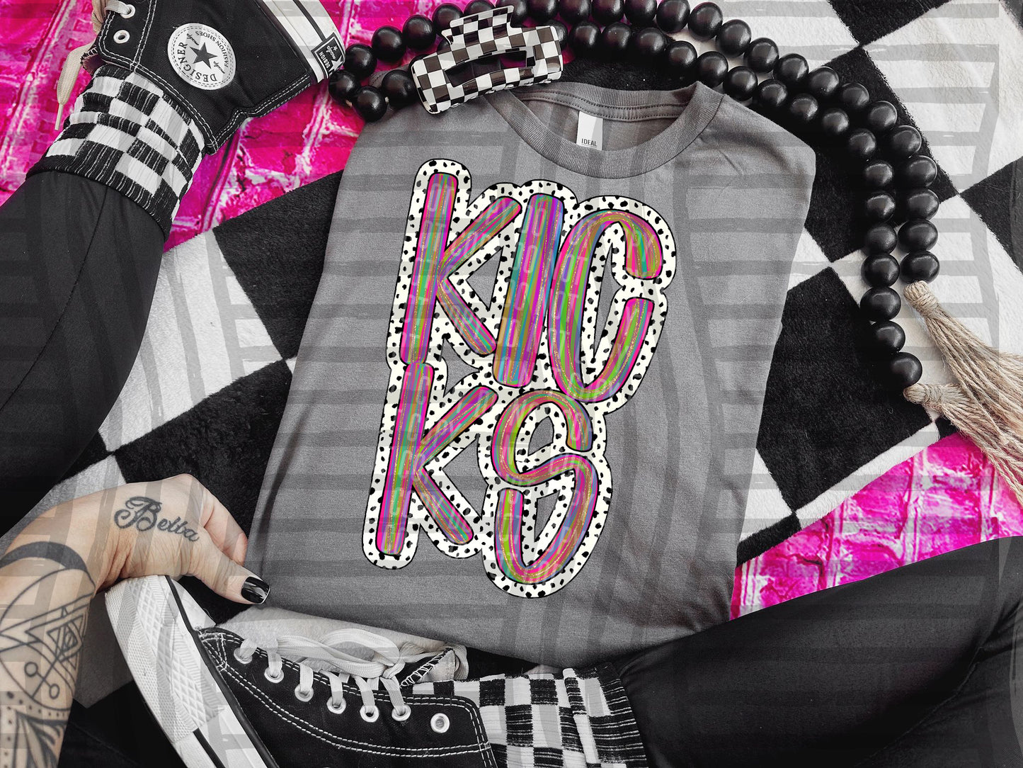 Pink Brushstrokes Dots - Dropdown + CUSTOM- Digital Download 300DPI PNG FILE