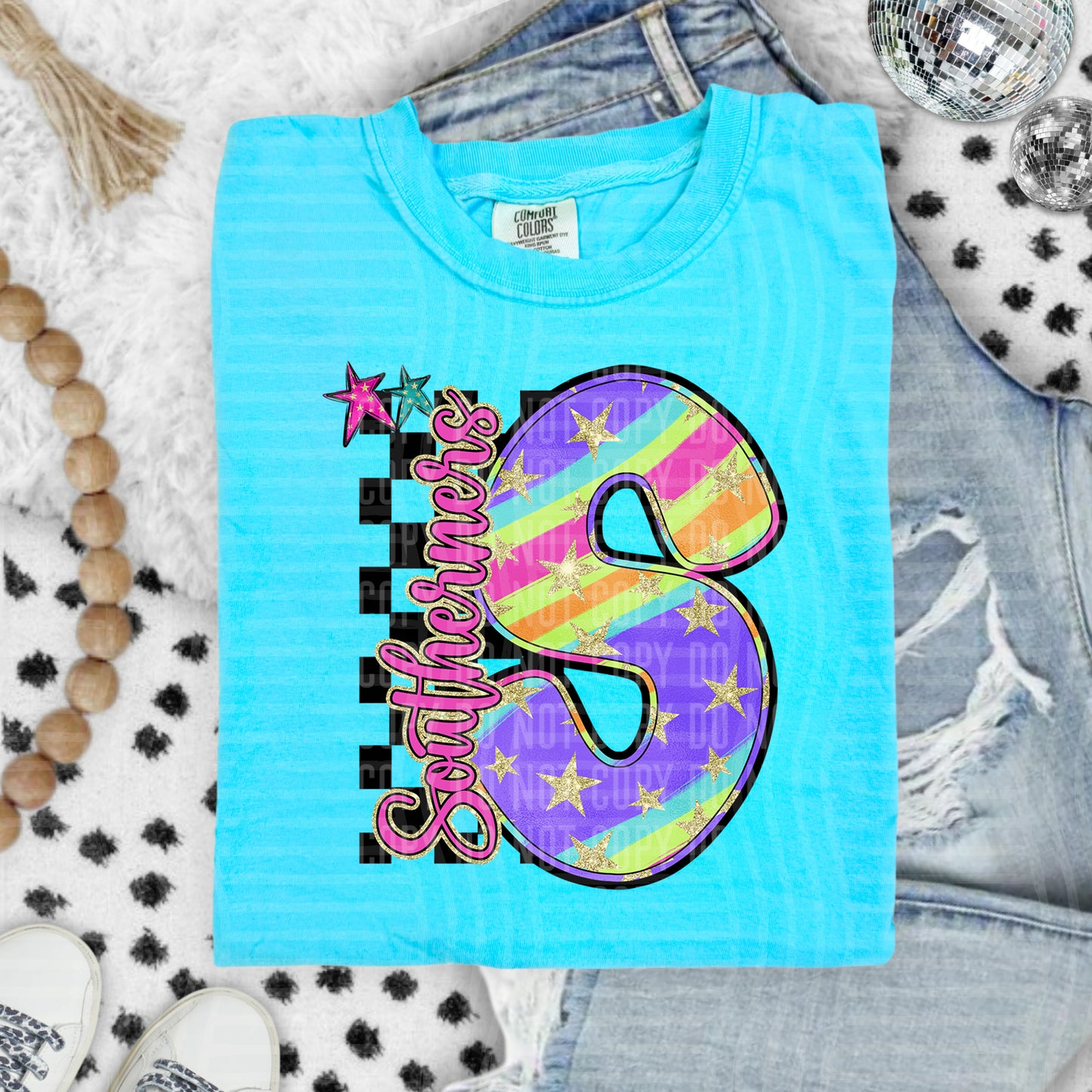Rainbow Swirl Initial -Dropdown + Custom option - Digital Download 300DPI PNG FILE