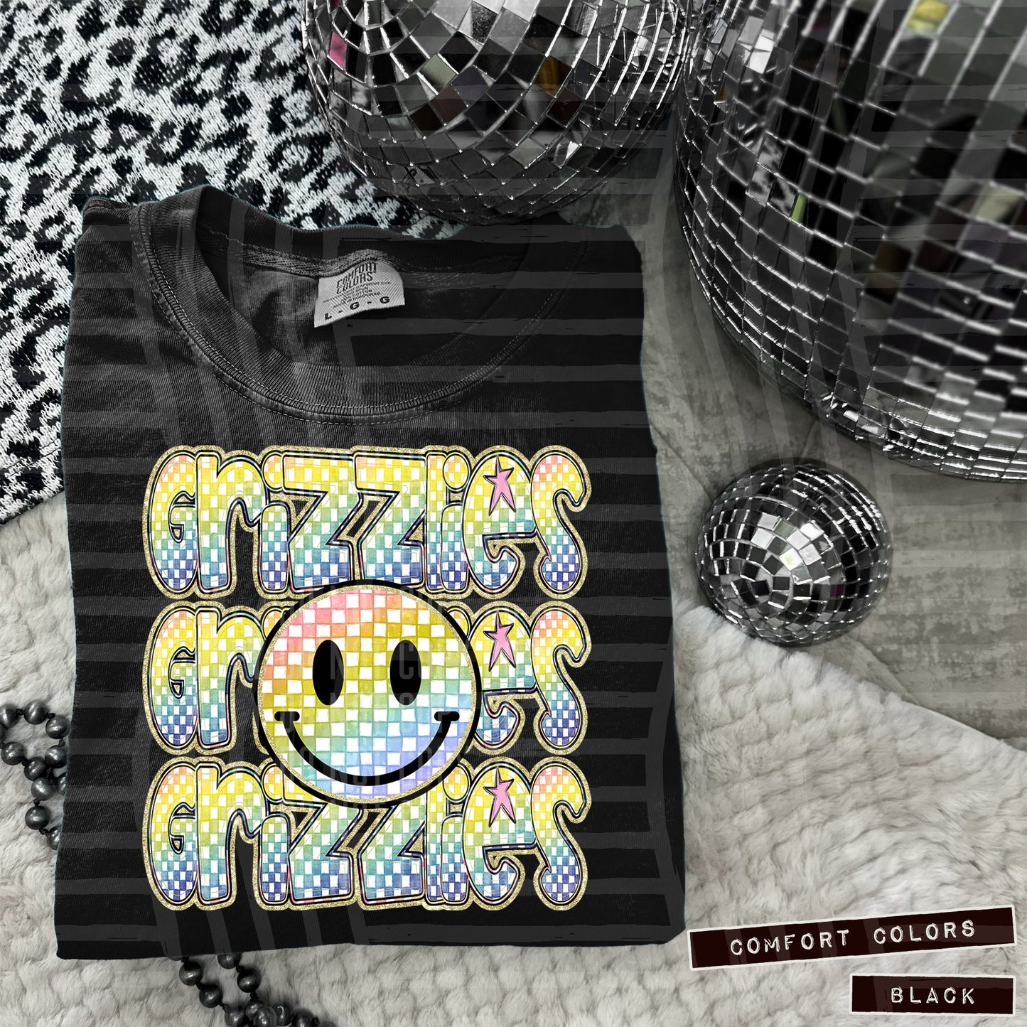Rainbow Checker Happy Triple Stacked - Digital Download 300DPI PNG FILE