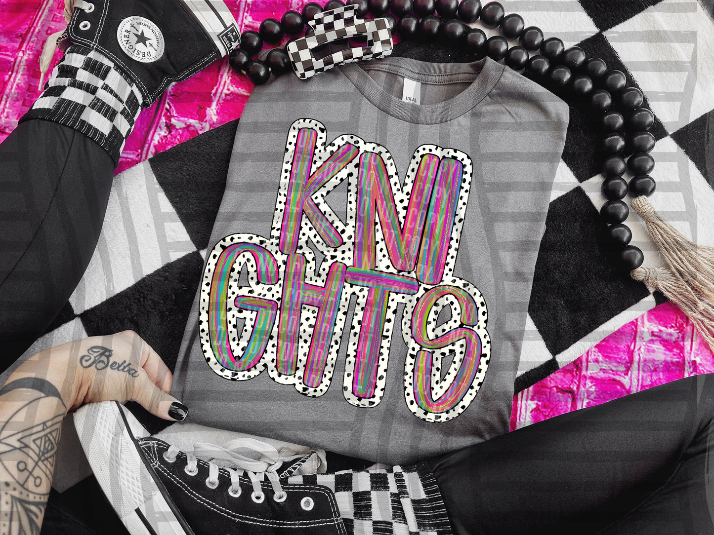 Pink Brushstrokes Dots - Dropdown + CUSTOM- Digital Download 300DPI PNG FILE
