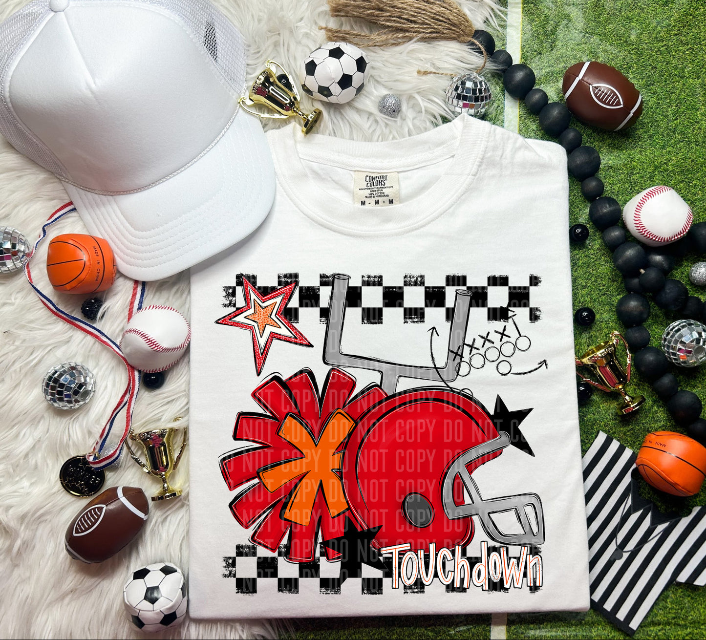 Custom Football Helmet + Pom Mascots - Digital Download 300DPI PNG FILE