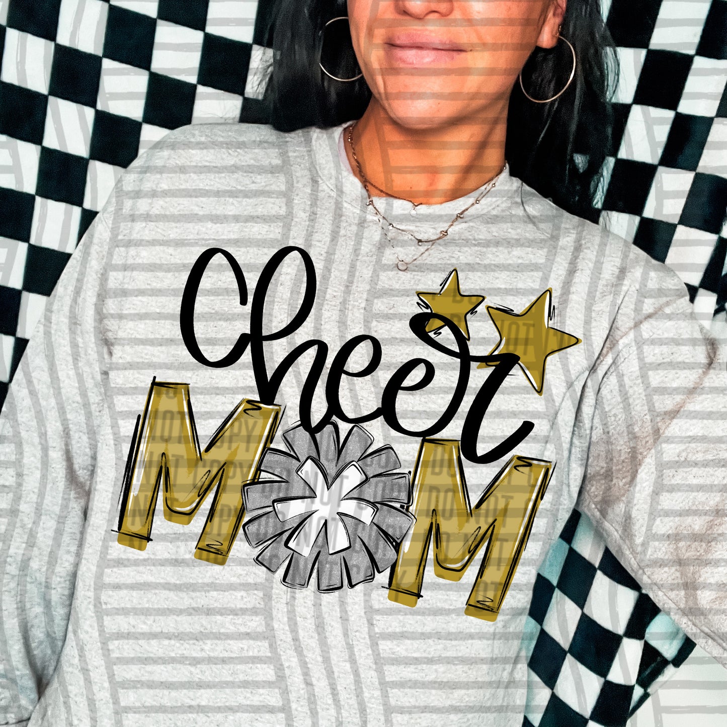 Cheer Mom Silver - Color Dropdown Digital Download 300DPI PNG FILE