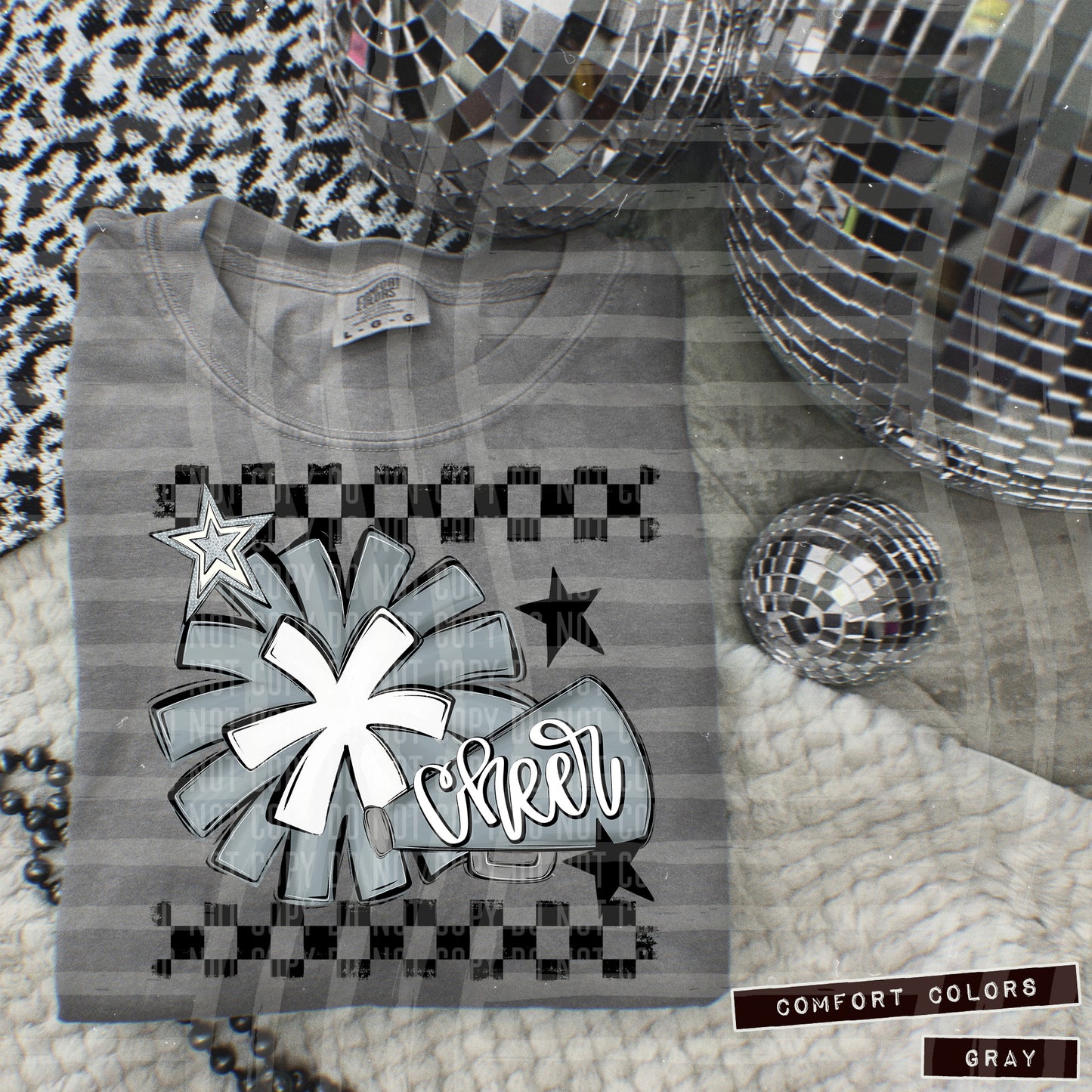 Cheer - pom/megaphone Collage - Can add names - not for digital resale- Color Dropdown Digital Download 300DPI PNG FILE