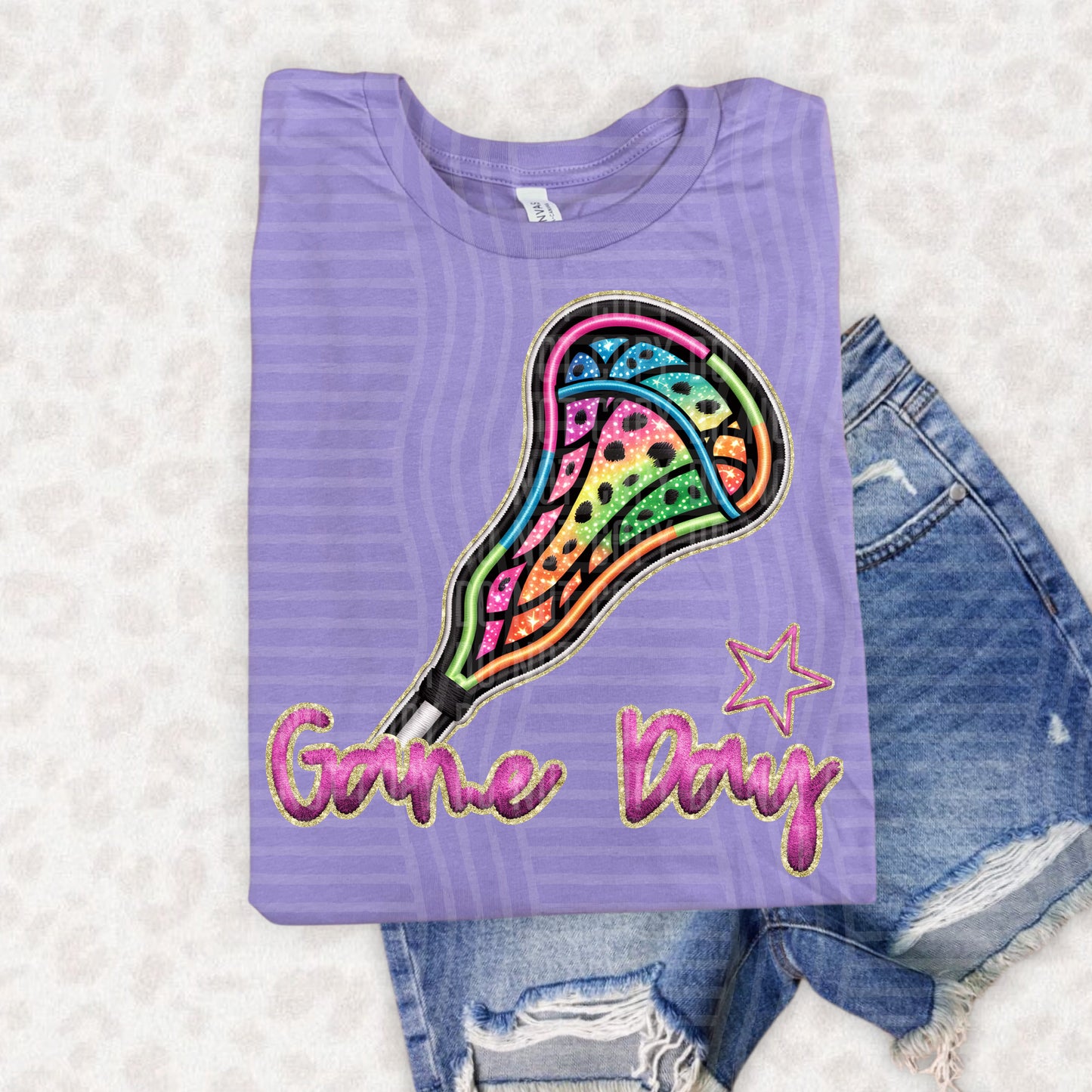 Rainbow FAUX EMBROIDERY GAMEDAY - PICK YOUR SPORT - Digital download 300DPI PNG FILE
