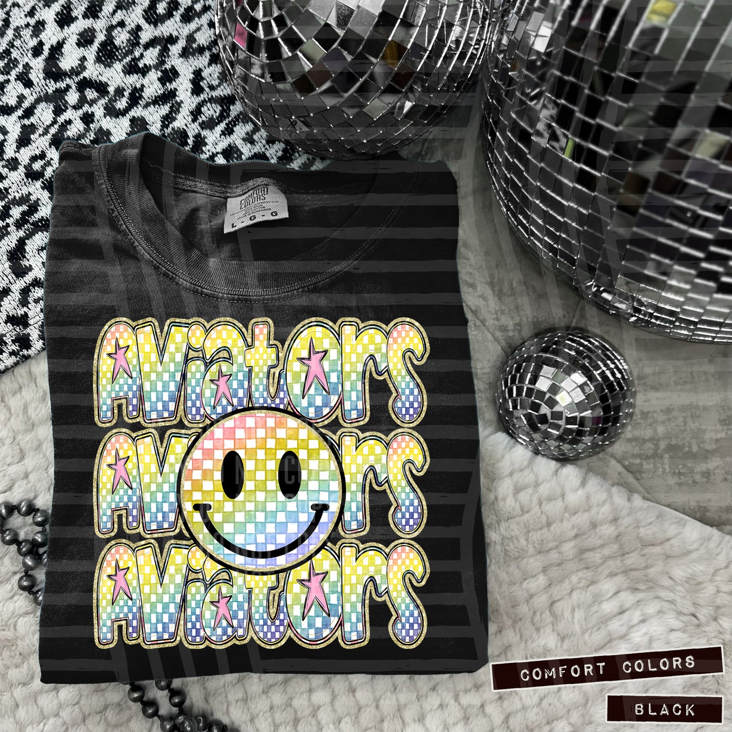 Rainbow Checker Happy Triple Stacked - Digital Download 300DPI PNG FILE