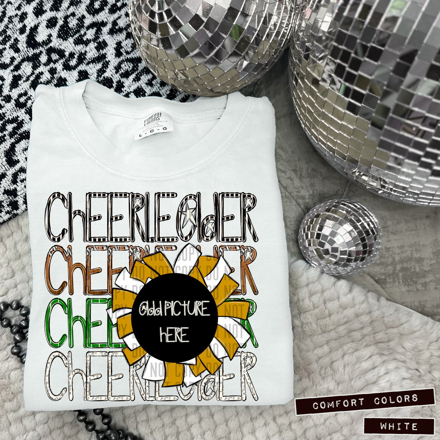 Add A pic Cheer colors + Football - Color Dropdown - Digital Download 300DPI PNG FILE