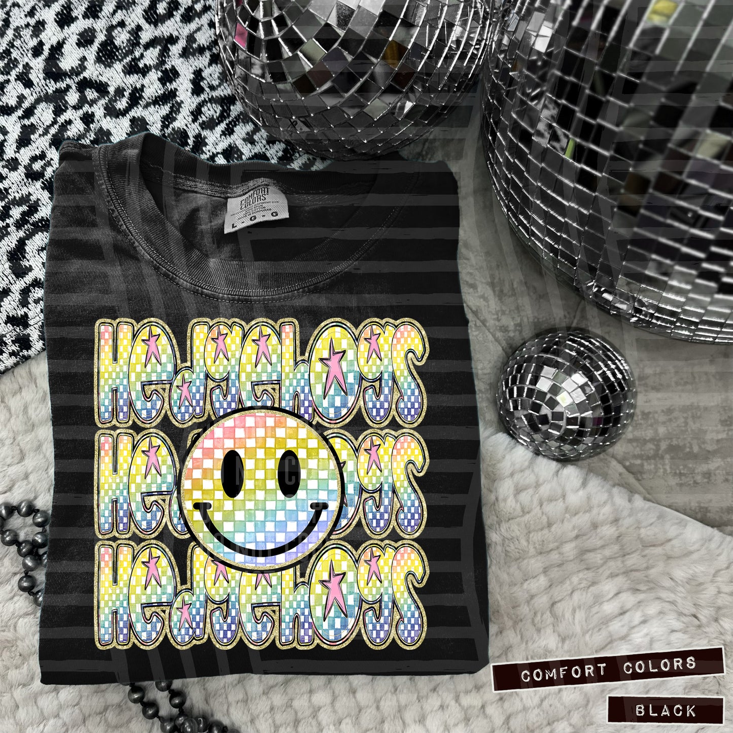 Rainbow Checker Happy Triple Stacked - Digital Download 300DPI PNG FILE