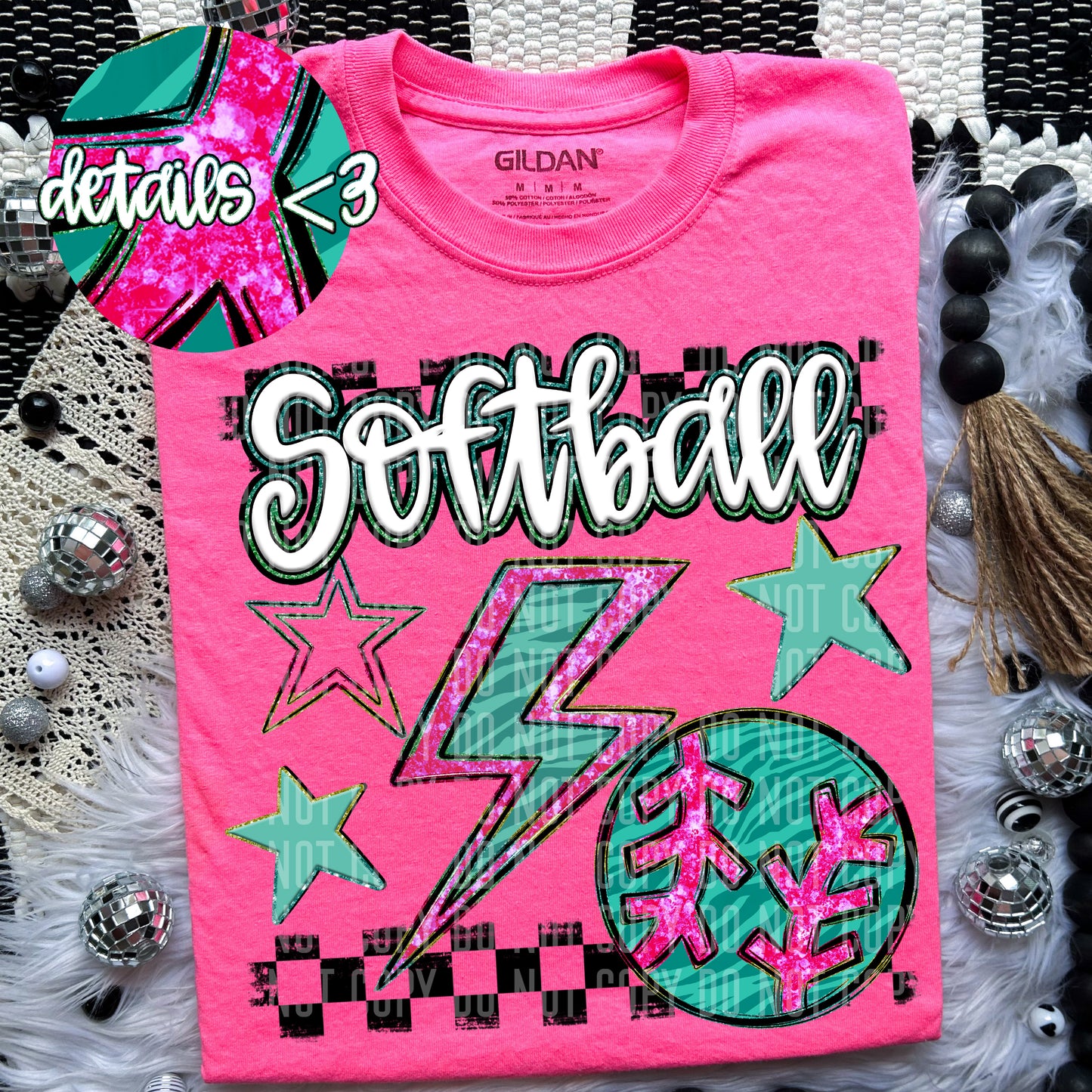 Softball/Baseball Rainbow Bolt - Dropdown Digital Download 300DPI PNG FILE