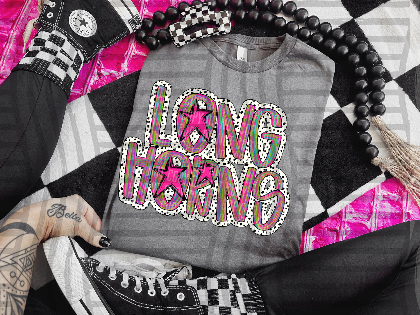 Pink Brushstrokes Dots - Dropdown + CUSTOM- Digital Download 300DPI PNG FILE