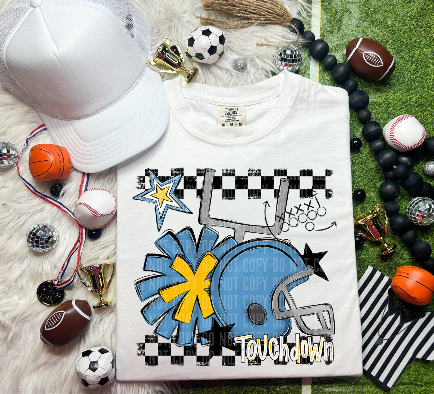 Custom Football Helmet + Pom Mascots - Digital Download 300DPI PNG FILE