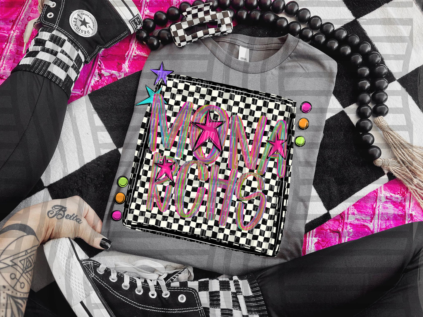 Pink Brushstrokes Preppy - Dropdown + CUSTOM- Digital Download 300DPI PNG FILE