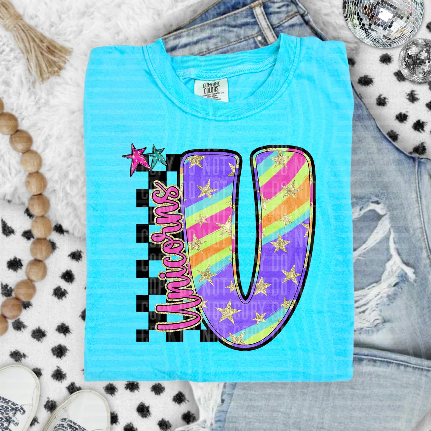 Rainbow Swirl Initial -Dropdown + Custom option - Digital Download 300DPI PNG FILE
