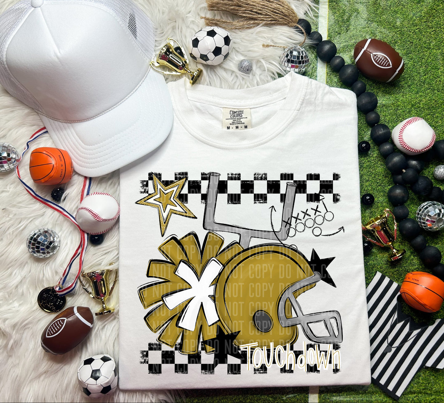 Custom Football Helmet + Pom Mascots - Digital Download 300DPI PNG FILE