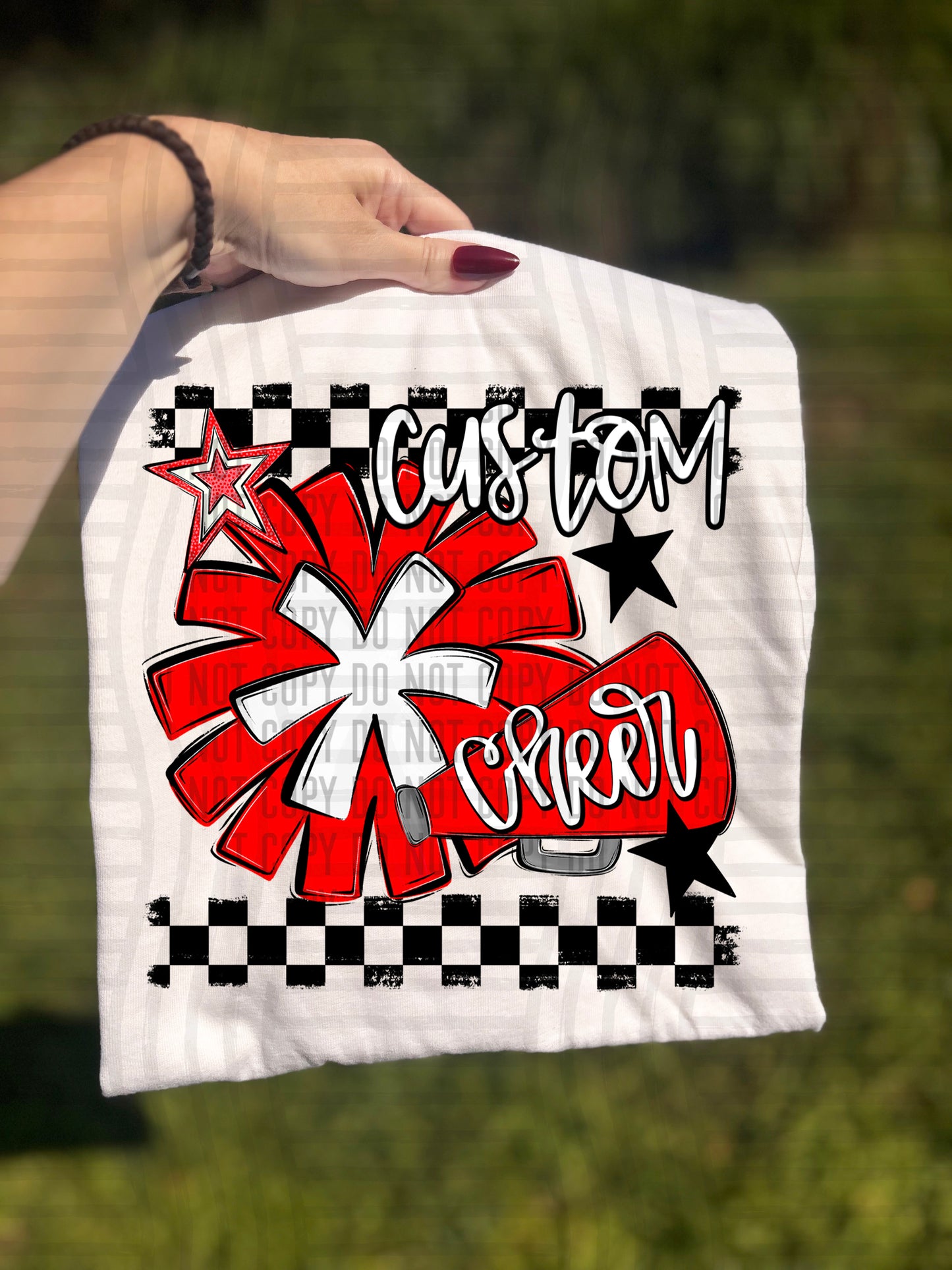 CUSTOM - Cheer - pom/megaphone Collage - Color Dropdown Digital Download 300DPI PNG FILE