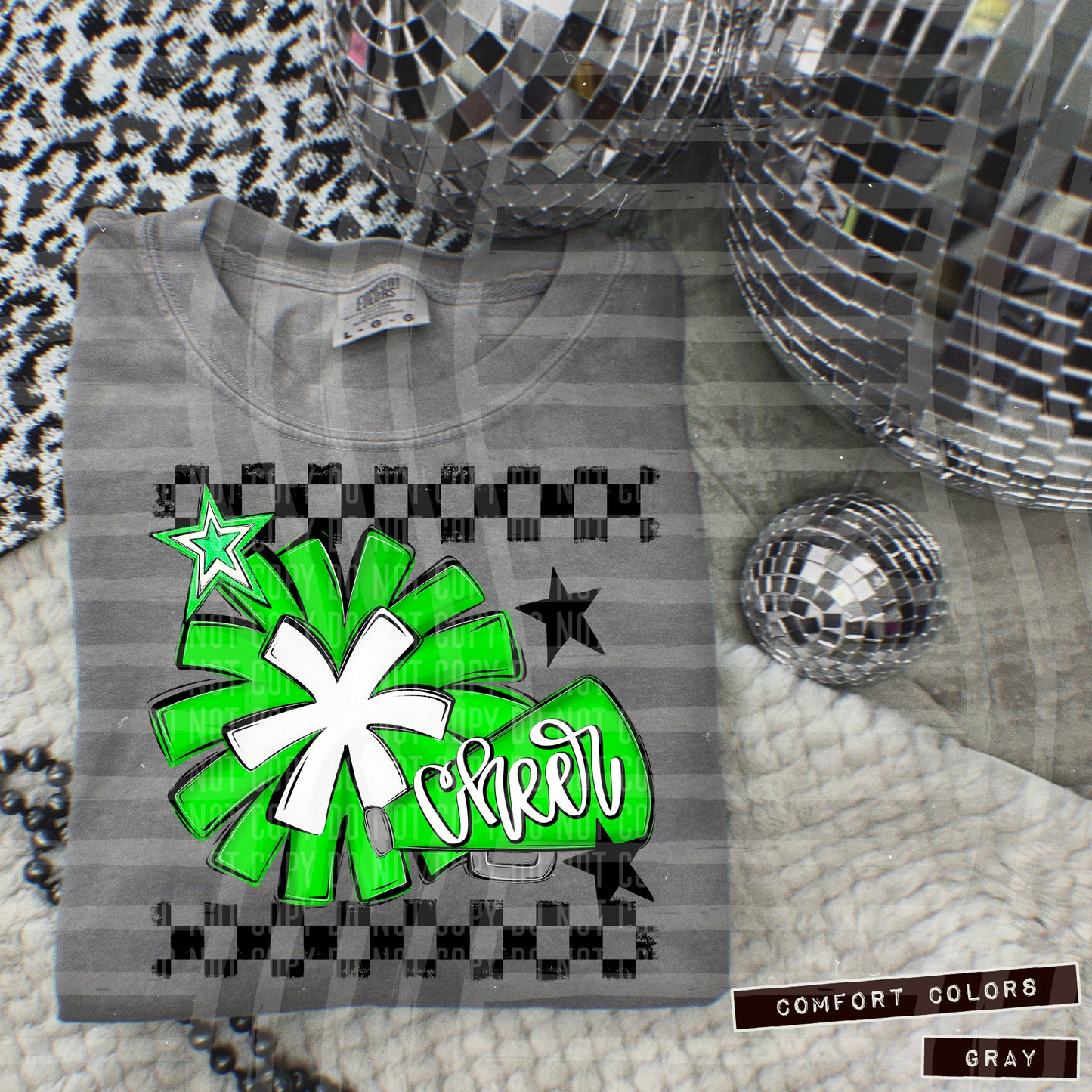 Cheer - pom/megaphone Collage - Can add names - not for digital resale- Color Dropdown Digital Download 300DPI PNG FILE