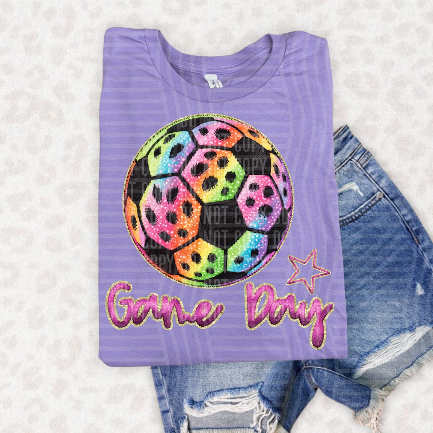 Rainbow FAUX EMBROIDERY GAMEDAY - PICK YOUR SPORT - Digital download 300DPI PNG FILE