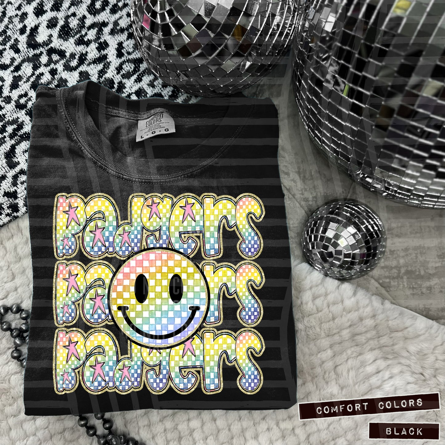 Rainbow Checker Happy Triple Stacked - Digital Download 300DPI PNG FILE