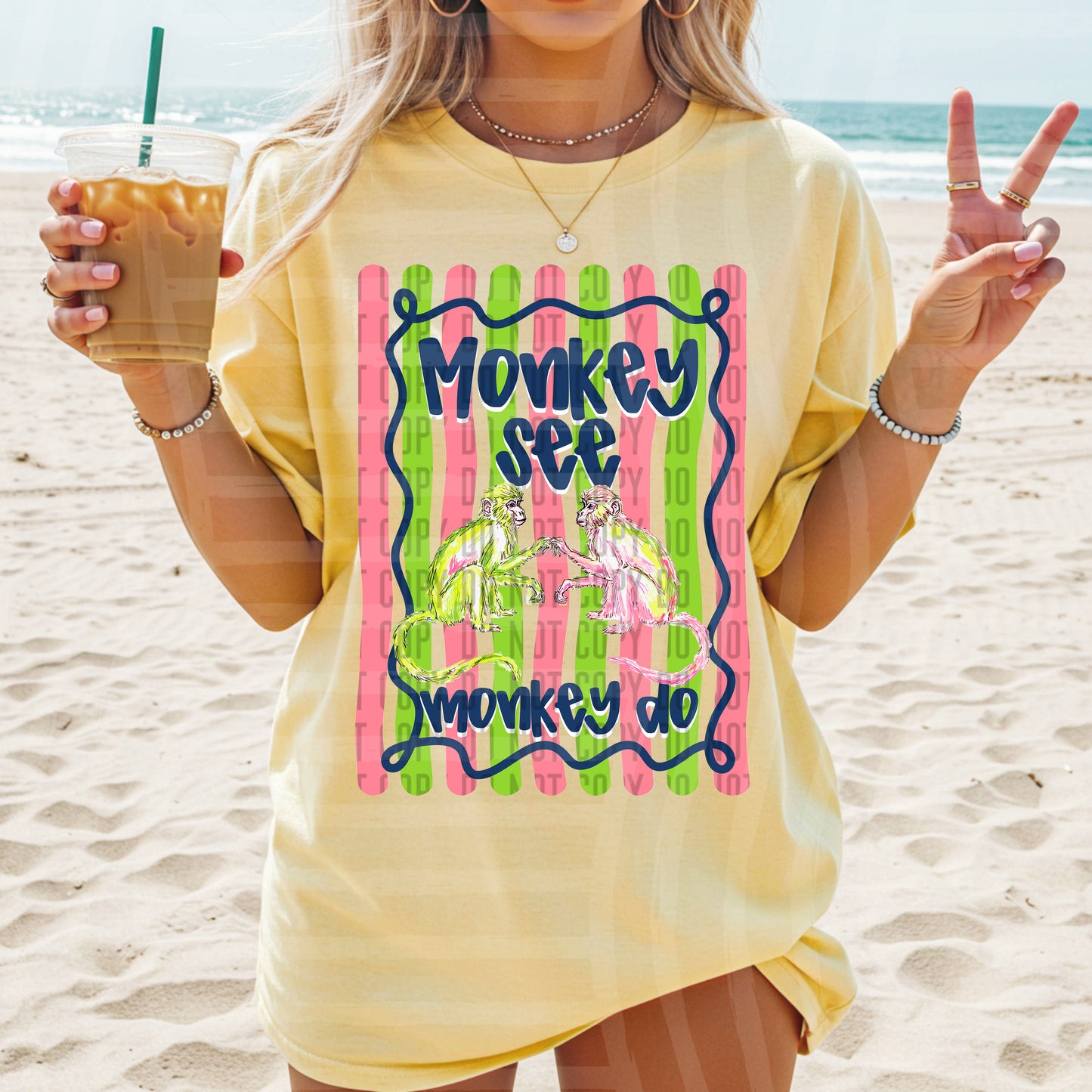 Monkey see Monkey do - Digital Download 300DPI PNG FILE