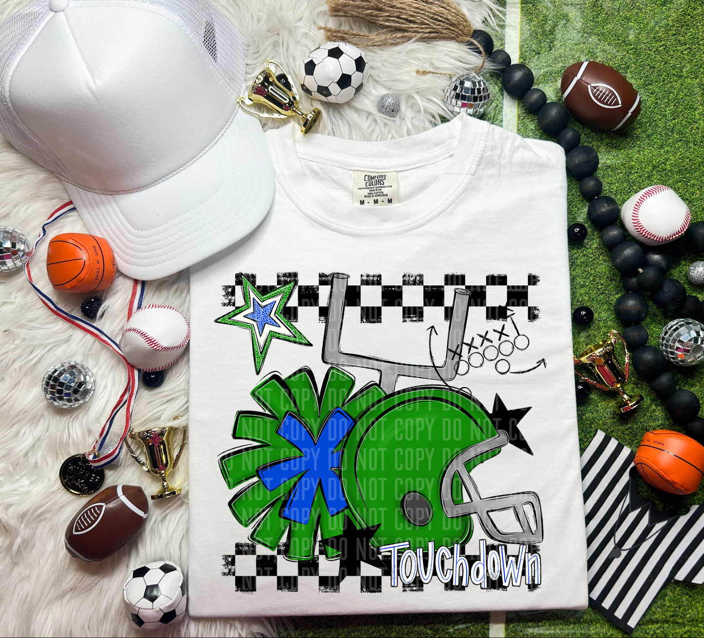 Custom Football Helmet + Pom Mascots - Digital Download 300DPI PNG FILE