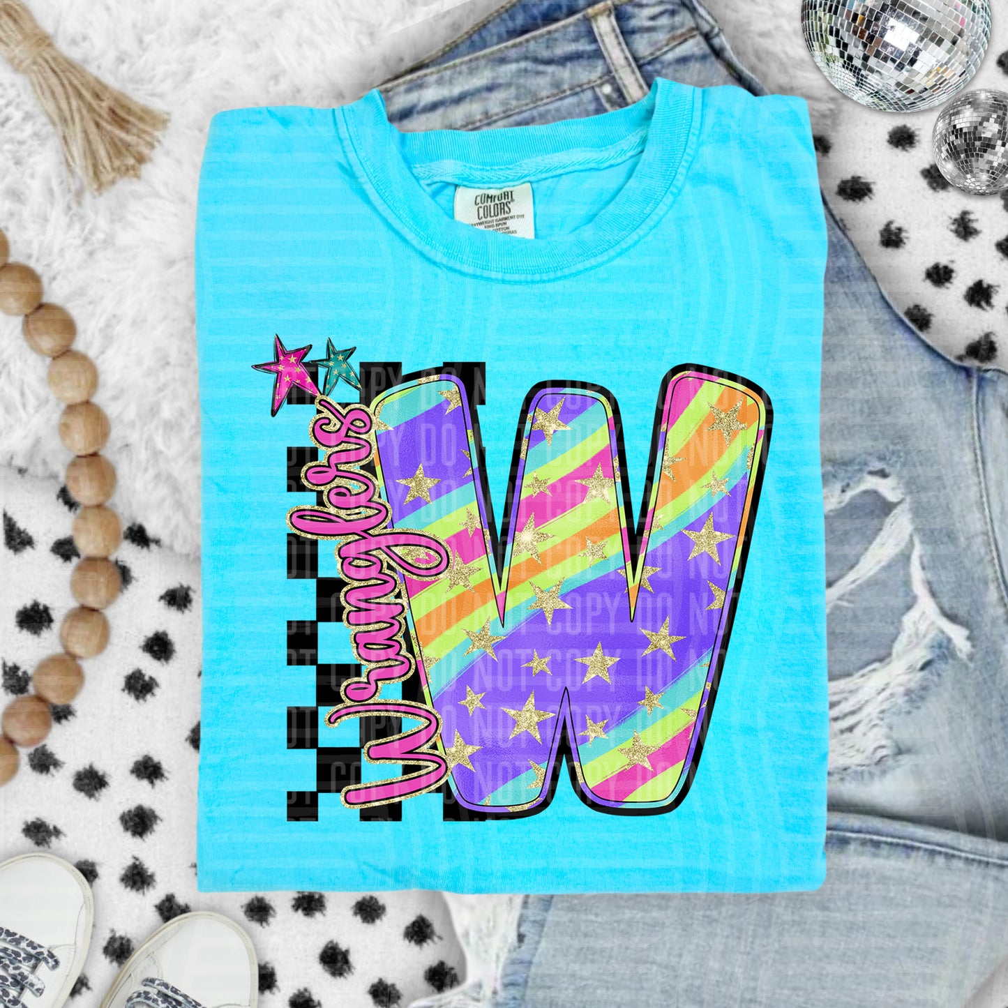 Rainbow Swirl Initial -Dropdown + Custom option - Digital Download 300DPI PNG FILE