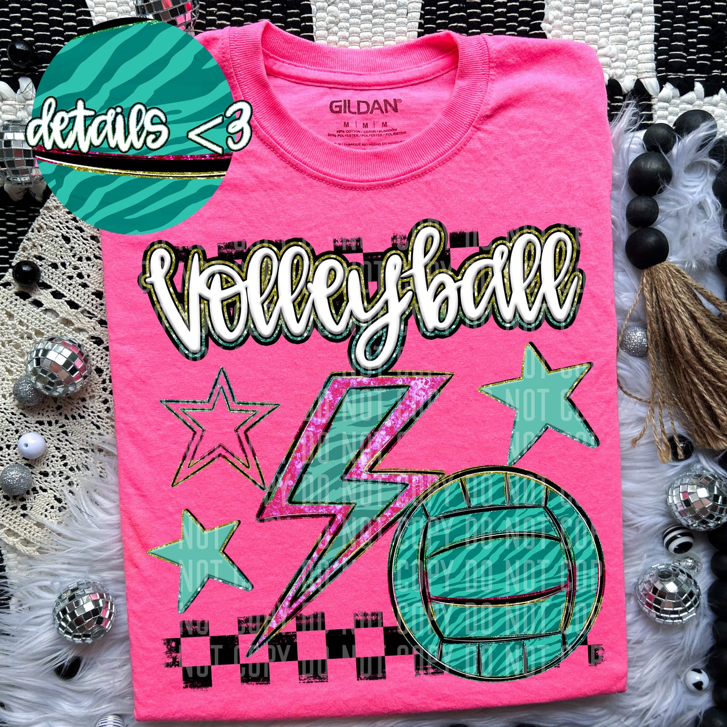 Volleyball Rainbow Bolt - Dropdown Digital Download 300DPI PNG FILE