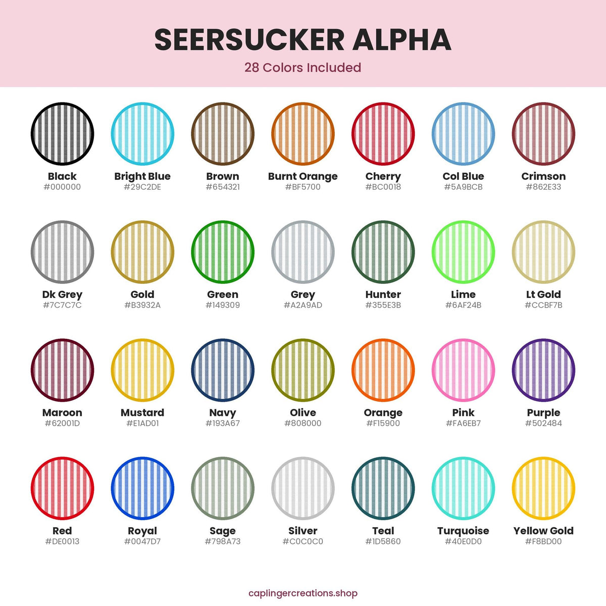 SEERSUCKER ALPHA SPIRIT - PICK YOUR COLOR - ALPHA SET A-Z, 0-9 & symbols - Digital download 300DPI PNG FILES