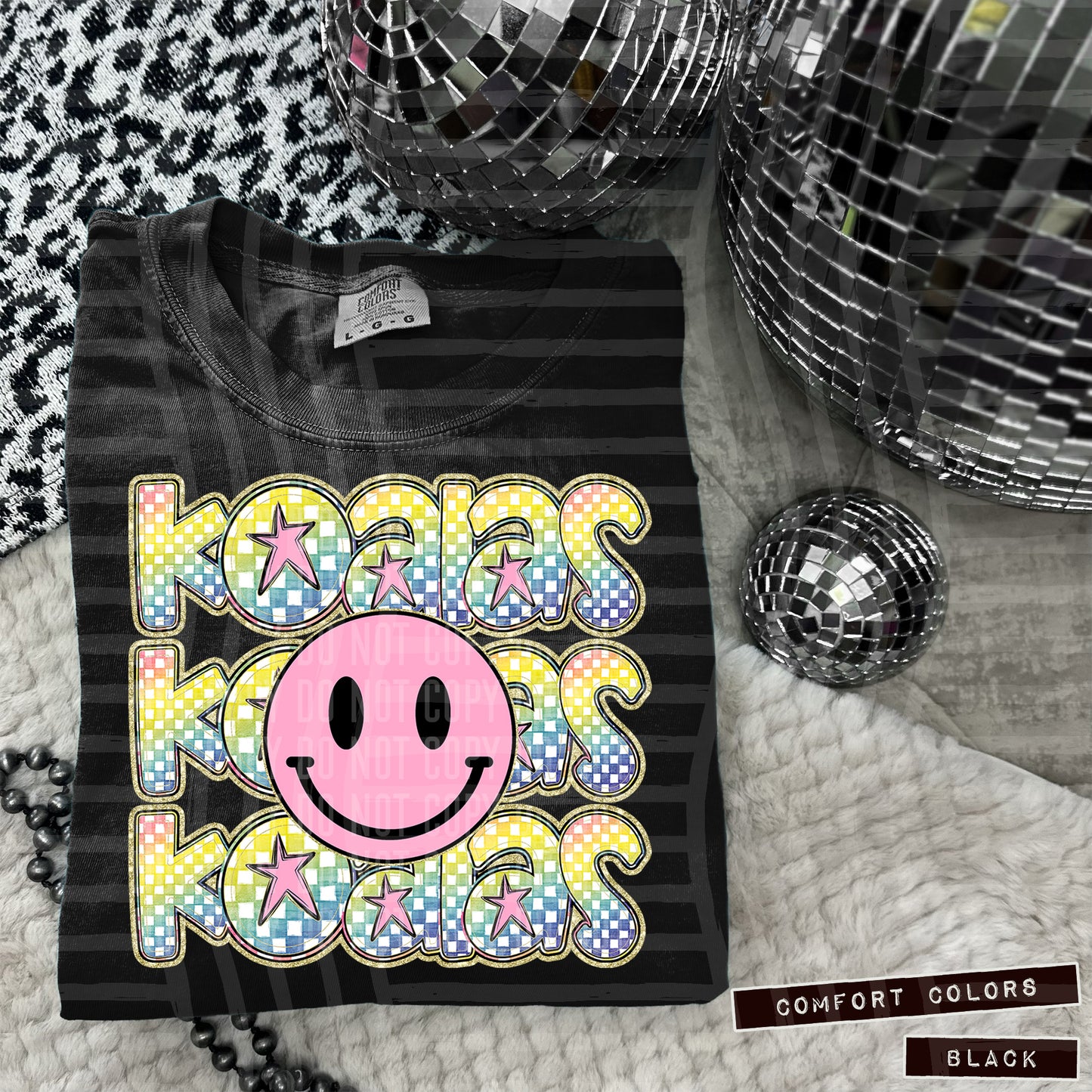 Rainbow Checker Pink Happy Triple Stacked - Digital Download 300DPI PNG FILE