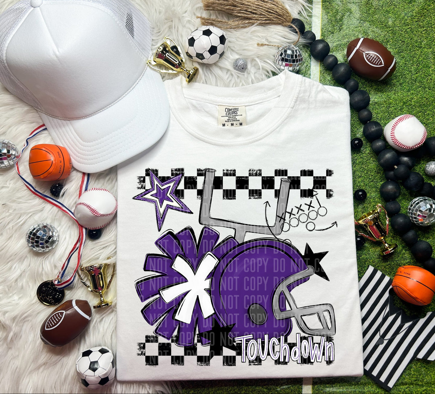 Custom Football Helmet + Pom Mascots - Digital Download 300DPI PNG FILE
