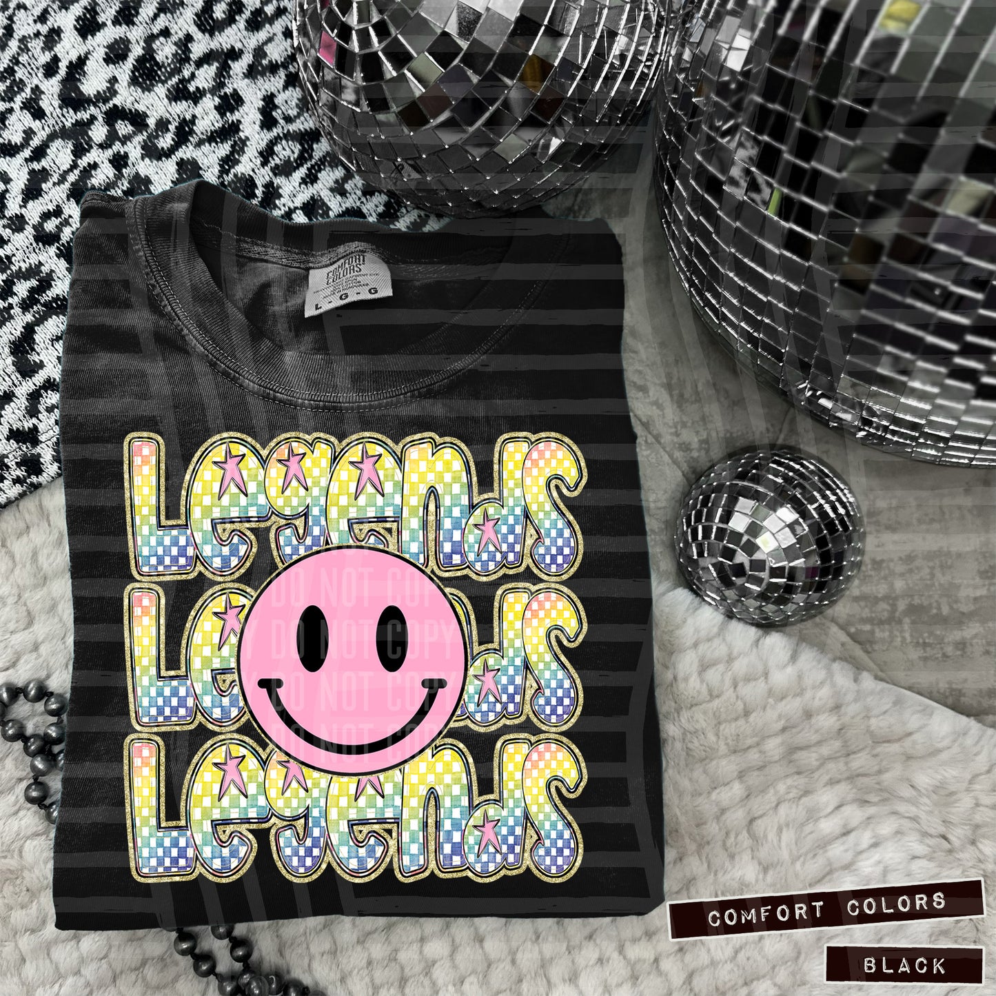 Rainbow Checker Pink Happy Triple Stacked - Digital Download 300DPI PNG FILE