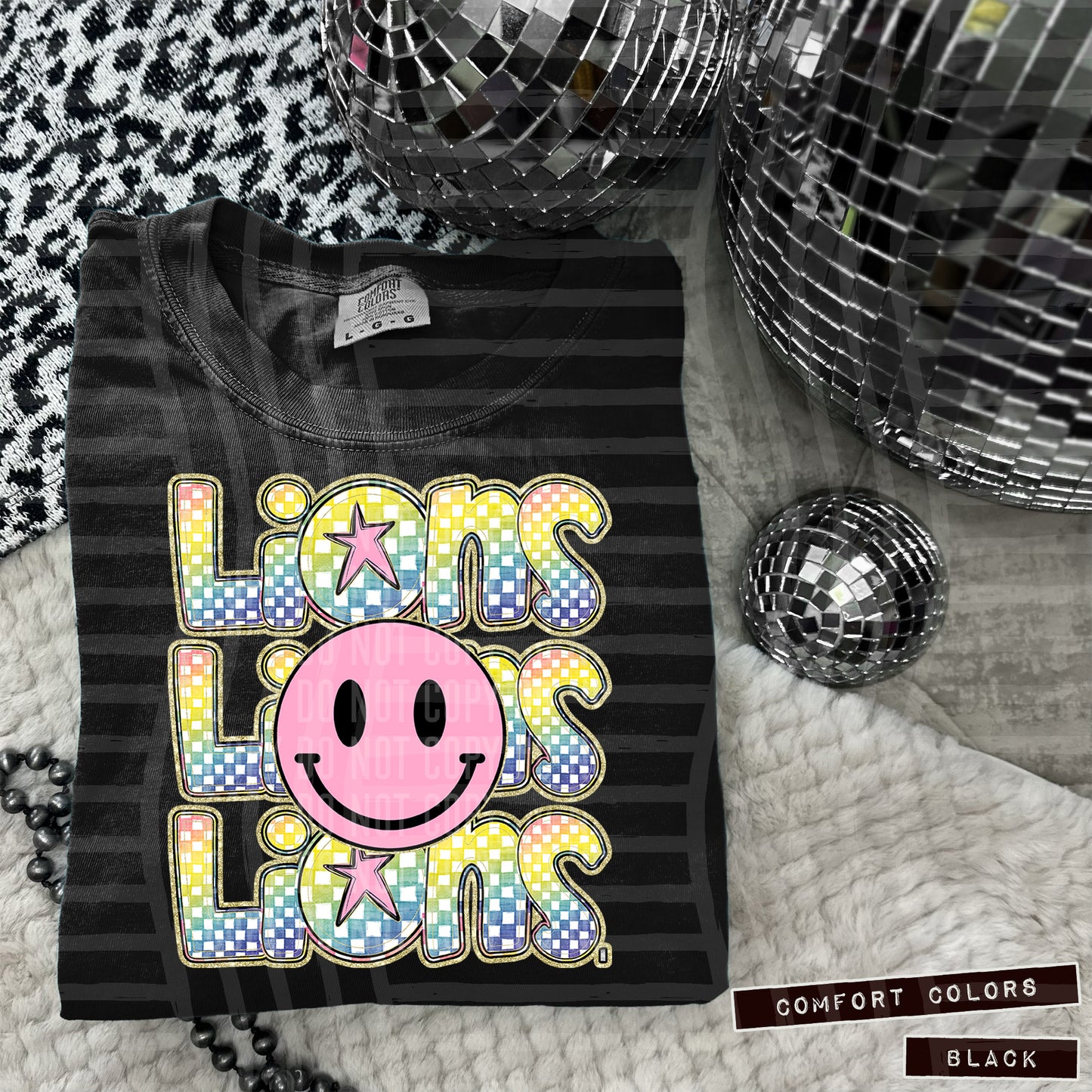 Rainbow Checker Pink Happy Triple Stacked - Digital Download 300DPI PNG FILE